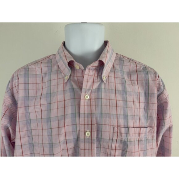 BROOKS BROTHERS Men's Pink/Multicolor Check Print Button Down Shirt Sz XL - Picture 2 of 6